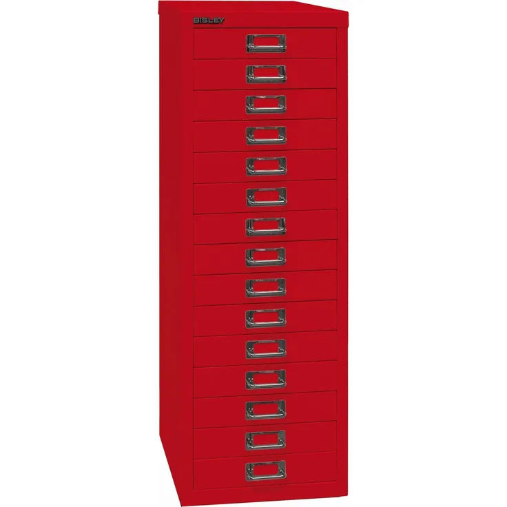 Bisley MultiDrawer™, 39er Serie, DIN A4, 15 Schubladen, Farbe kardinalrot