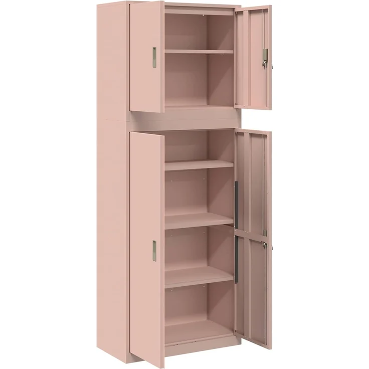 vidaXL Aufbewahrungsschrank 2 stk. Rosa 80 x 40 x 210 cm Stahl 3438742 – Bild 7