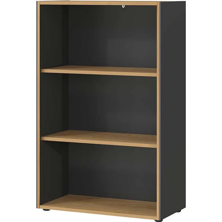 Aktenregal vito Podium, Holzwerkstoff, Schwarz, Holzfarben, 75 x 120 x 40 cm