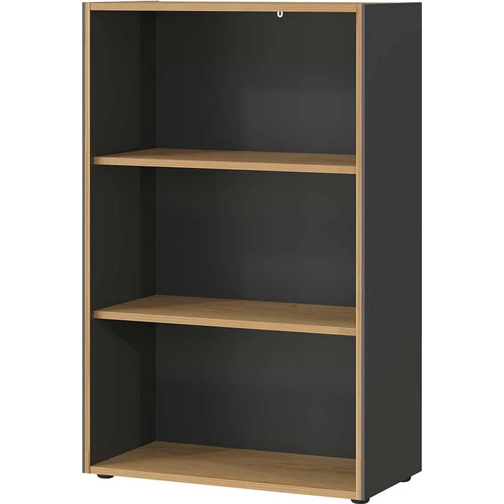 Aktenregal vito Podium, Holzwerkstoff, Schwarz, Holzfarben, 75 x 120 x 40 cm – Bild 1