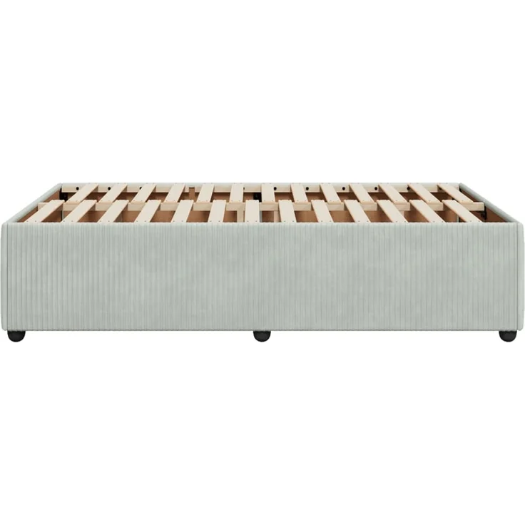vidaXL Bettgestell ohne Matratze Hellgrau 120x190 cm Samt 3284994 – Bild 5