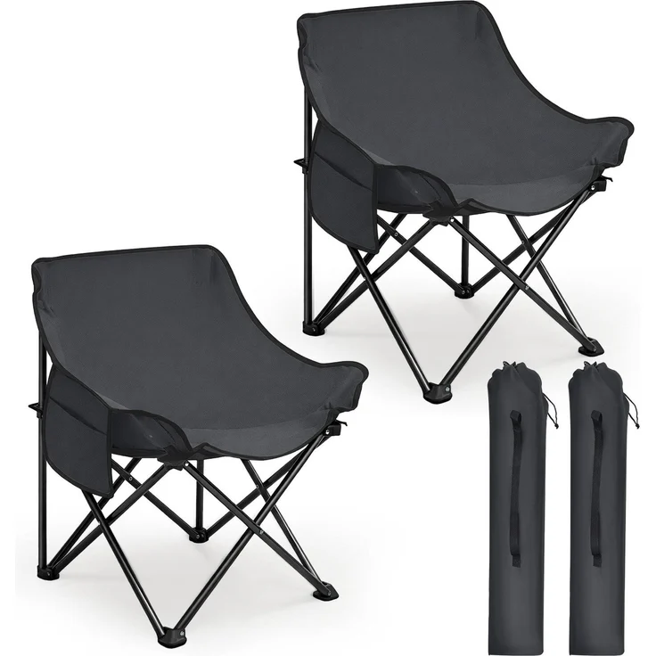 Sunula 2er Set Campingstuhl Faltbar Angelstuhl Klappsessel mit Tragetasche für Garten, mit Tragetasche, Klappstuhl bis max. 100 kg – Bild 2