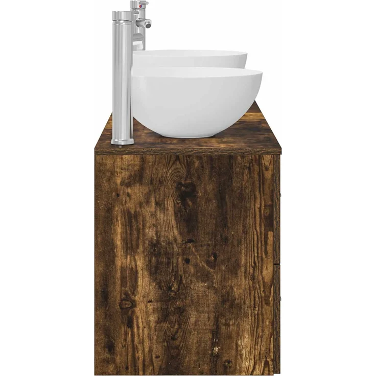 vidaXL Badezimmerschrank-Set 3 stk. Geräucherte Eiche 129 x 35 x 80 cm 3405791 – Bild 7