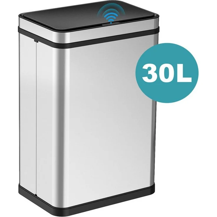 Ribelli Mülleimer Edelstahl Mülleimer Abfalleimer mit Sensor, 30L Mülltrennsystem Silber – Bild 5