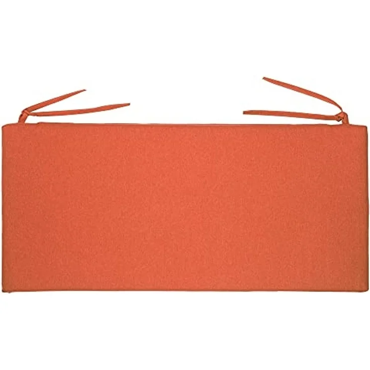 chilly pilley Bankkissen Bankauflage Polsterauflage Reißverschluss mit Schlaufen Kissen für Gartenbank Gartenbankauflage für Gartenmöbel Sitzkissen & Rückenkissen Outdoor (120 x 40 x 5 cm, Orange) – Bild 5