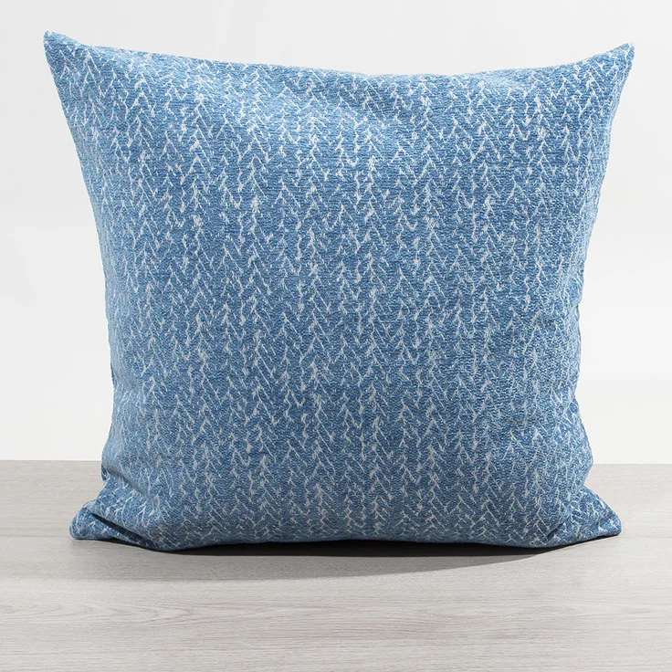 Kissen Deko von Lysel - blau Asilah 48x48 Polyacetylen Polyester Baumwolle kissenbezug Dekokissen – Bild 1
