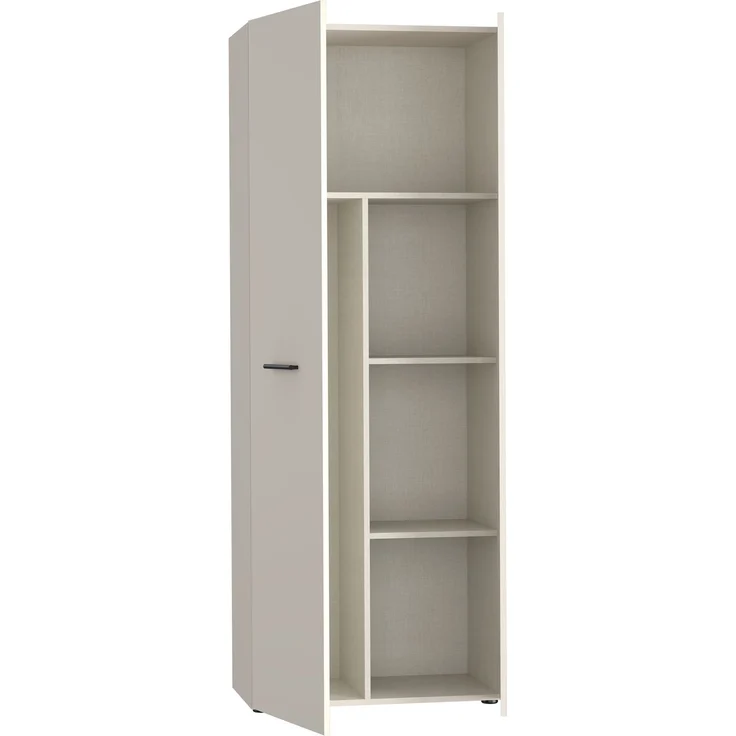 Forte NET306 moderner Mehrzweckschrank 70, schmaler Schrank, 2-türig, Holzwerkstoff, Flur, Diele, Kaschmir|Beige, 68,7 cm breit x 181,1 cm hoch x 36,5 cm tief – Bild 5