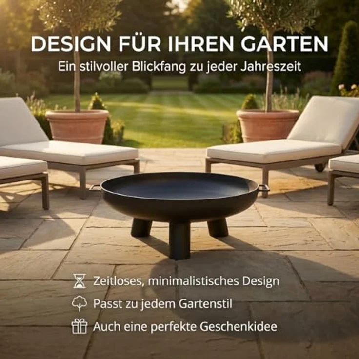 SOUK ONE Feuerschalen Kreta 80 cm, Feuerschale Feuerstelle für den Garten, Funkenschutz, Terrasse und Balkon, Feuertonne und Feuerkorb (Ø 80cm Kreta) – Bild 9