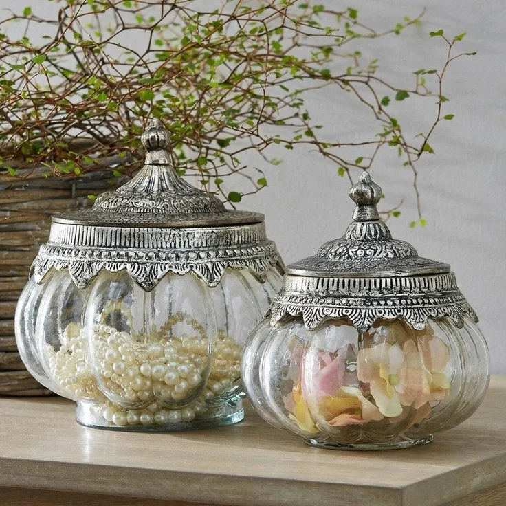 Mirabeau Dose Glasdosen 2er Set Madelon klar/silber – Bild 3