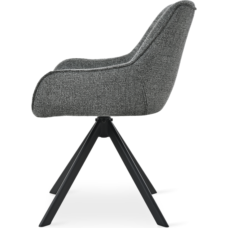 GOEURVANT 1178 Esszimmerstühle 2er-Set mit Armlehnen, 360° Drehbar, Chenille - Schiefergrau – Bild 9
