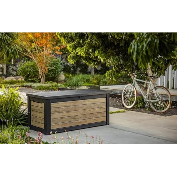 Keter Gartenbox "NORTHWOOD" 623L 157x72x69cm Deckel bis 270kg belastbar, abschließbar – Bild 2