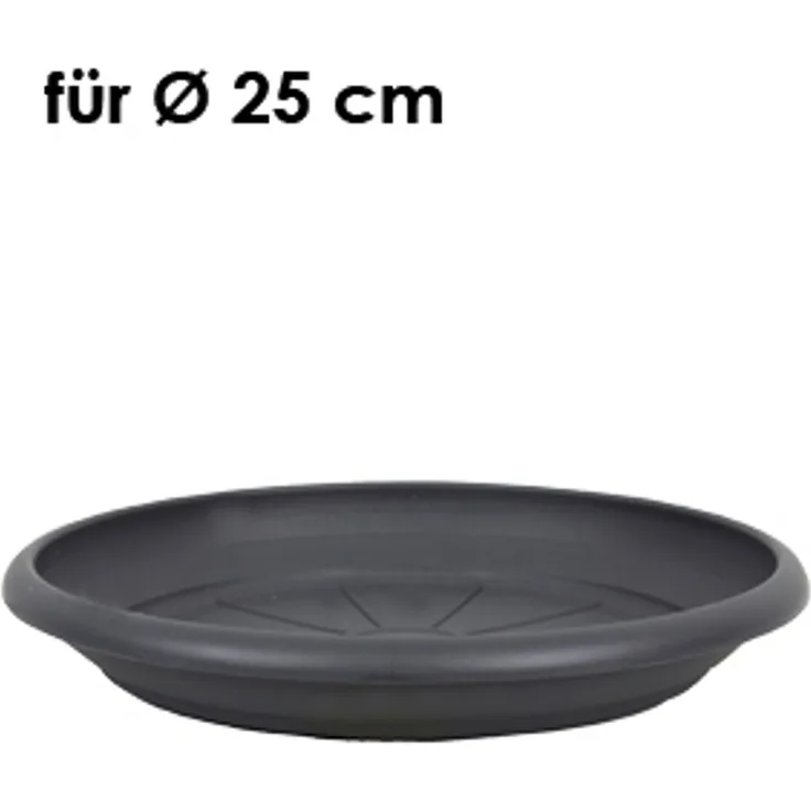 Livinja Untersetzer d= 24 cm, für Pflanzkübel Zylinder d= 25 cm, anthrazit, Polypropylen