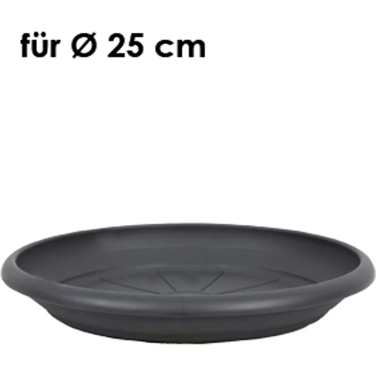 Livinja Untersetzer d= 24 cm, für Pflanzkübel Zylinder d= 25 cm, anthrazit, Polypropylen