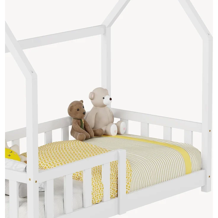 Hausbett Hesel mit Rausfallschutz 70x140 cm Weiß [en. casa] – Bild 8