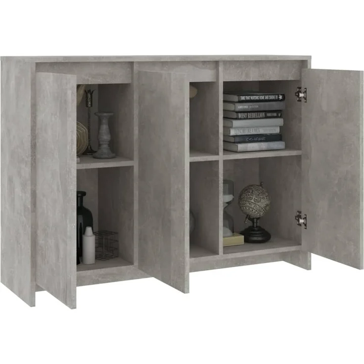 Sideboard, Kommode Betongrau 102x33x75 cm Holzwerkstoff – Bild 4