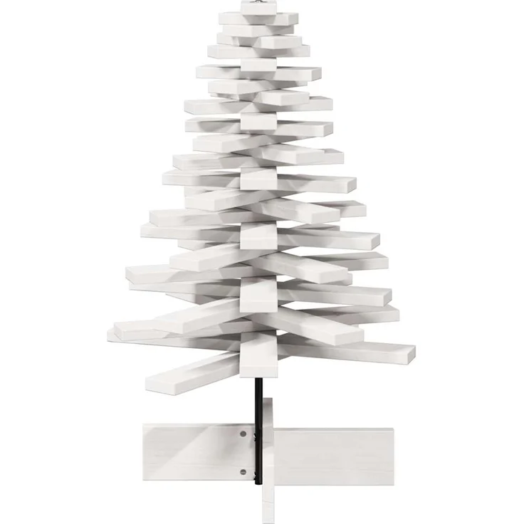 vidaXL Weihnachtsbaum zum Schmücken Weiß 80 cm Massivholz Kiefer 858202 – Bild 3