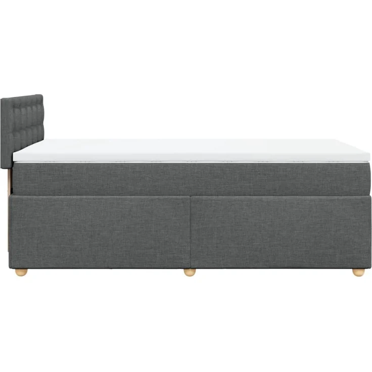 vidaXL Boxspringbett mit Matratze Dunkelgrau 100x200 cm Stoff 3288906 – Bild 7