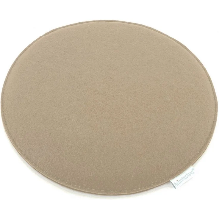 heimtexland ® Sitzkissen Set Filz Stuhlkissen Stuhlauflage Filzkissen Stuhl Polster Kissen Typ631 2er Set 35 cm Rund Sand – Bild 1