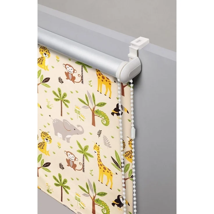 Rollo Jungle, Lüttenhütt, Lichtschutz, ohne Bohren, freihängend, Klemmfix, Klemmfix, Fixmaß, Tiere, Kinderrollo, einseitig bedruckt – Bild 2
