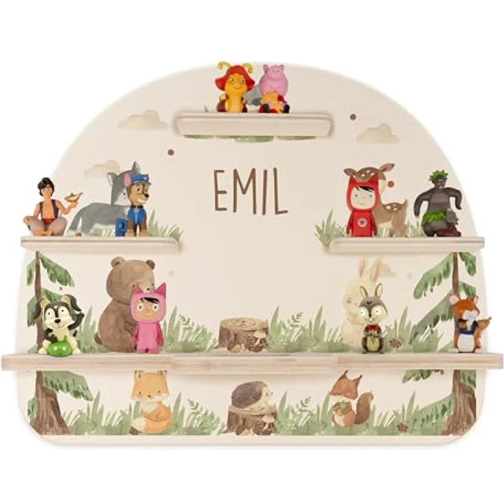 Kidsmood - Tonie Regal fürs Kinderzimmer– Liebevoll gestaltetes Wandregal mit abgerundeten Ecken & Kanten für Toniebox 2 mit Namen & Metallplättchen | Personalisierte Geschenke für Kinder – Bild 10