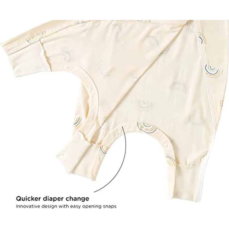 Duomiaomiao Sommerschlafsack mit Beinen 0.5 Tog Babyschlafsack mit Füßen Baumwolle Kleinkind Schlafsack Baby Ärmellos Tragbare Decke Atmungsaktiv für Unisex Mädchen Jungen 2-3 Jahre, Regenbogen – Bild 5