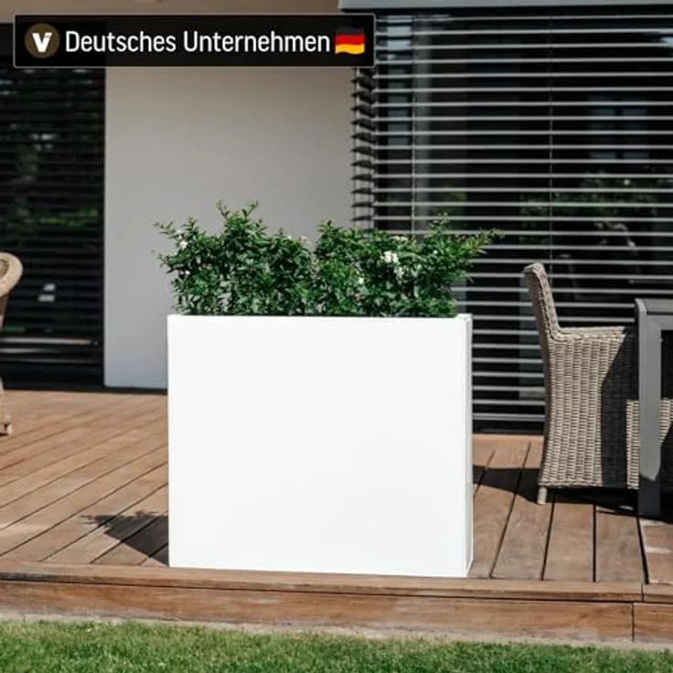 VIVANNO Pflanzkübel Raumteiler Zink ELEMENTO Weiß 90x25x75 cm – Bild 6
