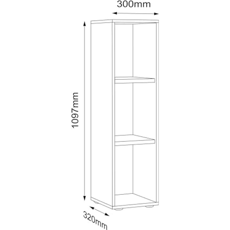 VCM Büroregal & Bücherregal Salia 920712 Weiß H. 110 x B. 30 x T. 32 cm – Bild 4