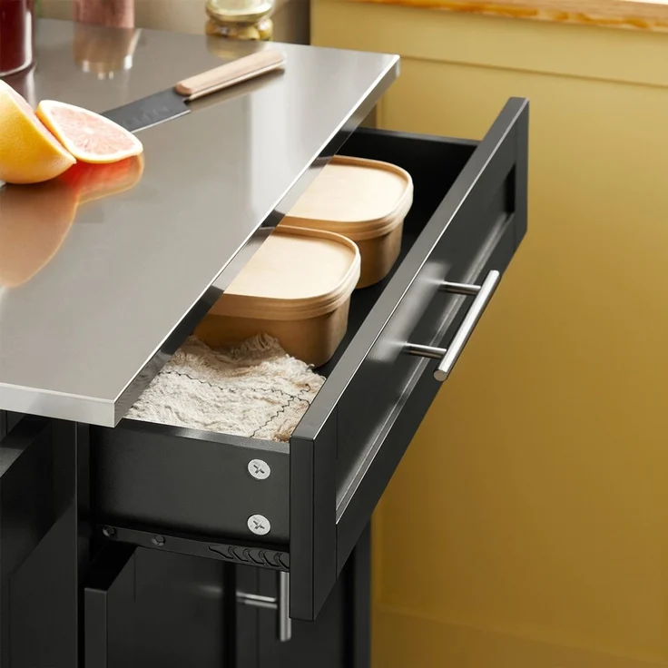 SoBuy FKW110-SCH Küchenwagen, MDF, Lackiert, Schwarz, 80 x 90 x 46 cm – Bild 7