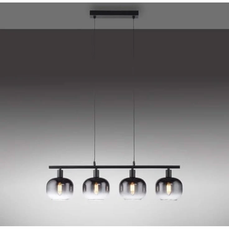 JUST LIGHT 15421-18 Pendelleuchte ZEA 4-flammig schwarz rauchglas – Bild 4