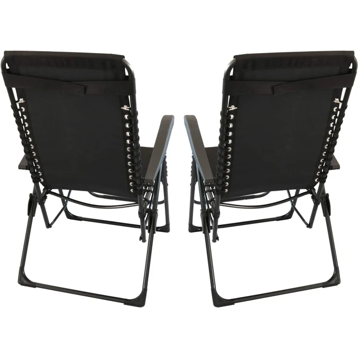 Kynast 2 x Garten Relax Liegestuhl Kopfkissen Black Klappstuhl mit Kopfpolster – Bild 4