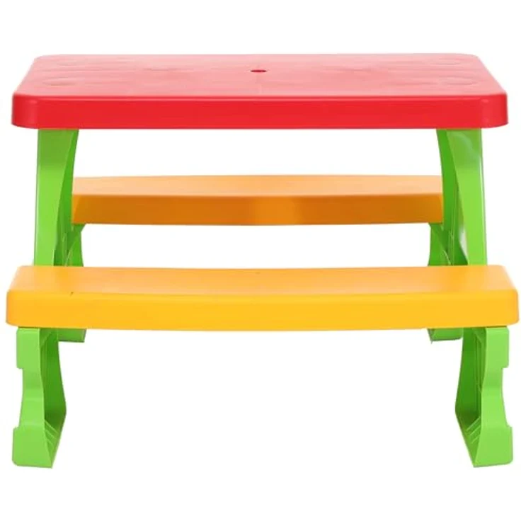 Dohany Kinder-Sitzgruppe, Wetterfeste Picknick Sitzgarnitur für 4 Kinder, grün, abgerundete Kanten, Outdoor Bank Tisch Kombi – Bild 4