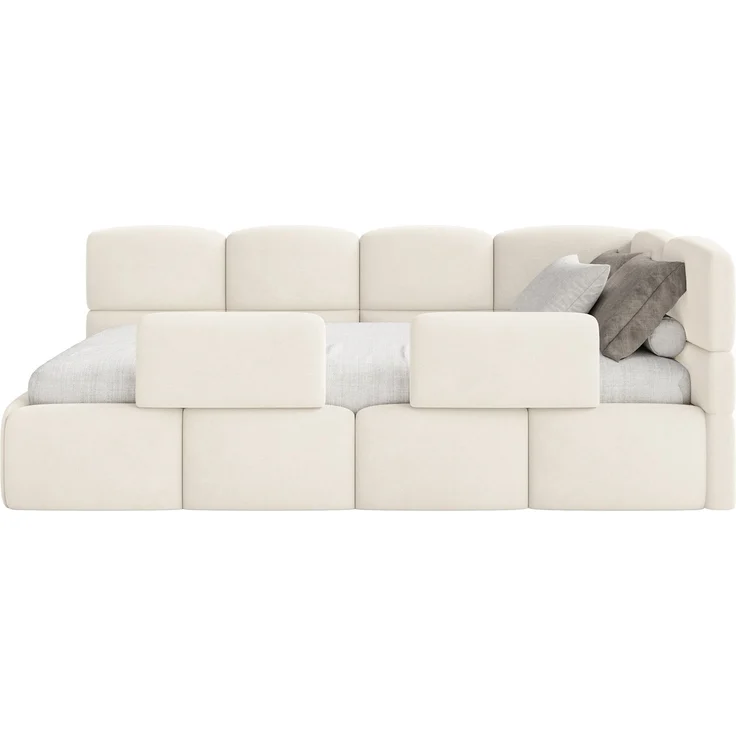 Selsey 'Cloudy' Kinderbett 90x200, Rausfallschutz, Kopfteil rechts, Creme – Bild 6