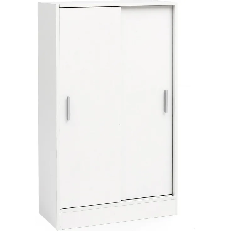 Aktenschrank WL5.817 Holz 60 x 107,5 x 28,5 cm Weiß, Design Mehrzweckschrank, Büroschrank Modern, Kommodenschrank Flurmöbel, Sideboard Flur Kommode, Kleiner Aufbewahrungsschrank