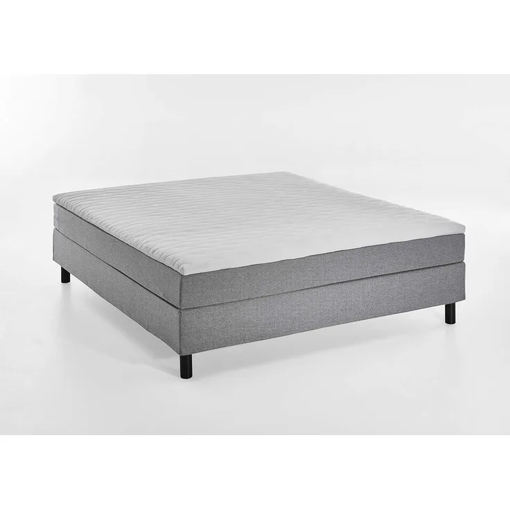 Atlantic Home Collection Happy Boxbett ohne Kopfteil, Bonellfederkern- Matratze, Härtegrad H2, Stoff, Grau, 160x200