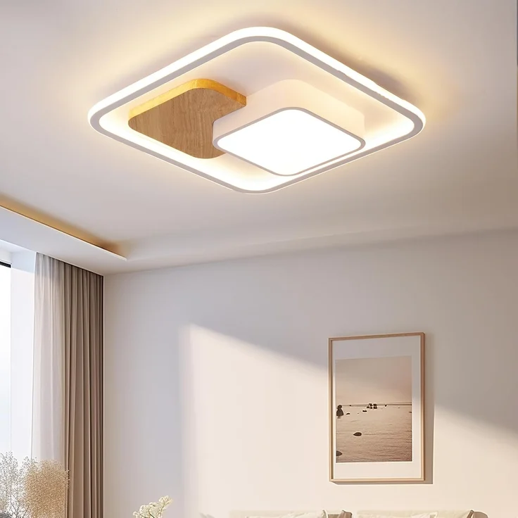 Natsen Deckenleuchte lampe LED Deckenlampe, 192W Warmweiß bis Kaltweiß 3000K-6000K, LED fest integriert, dimmbar mit Fernbedienung, 90*60*5cm (Schwarz),für Büro Wohnzimmer Schlafzimmer Kinderzimmer – Bild 7
