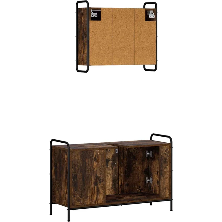 vidaXL Badezimmerschrank-Set 2 stk. Räuchereiche 65,5 x 34 x 61 cm 3444491 – Bild 6