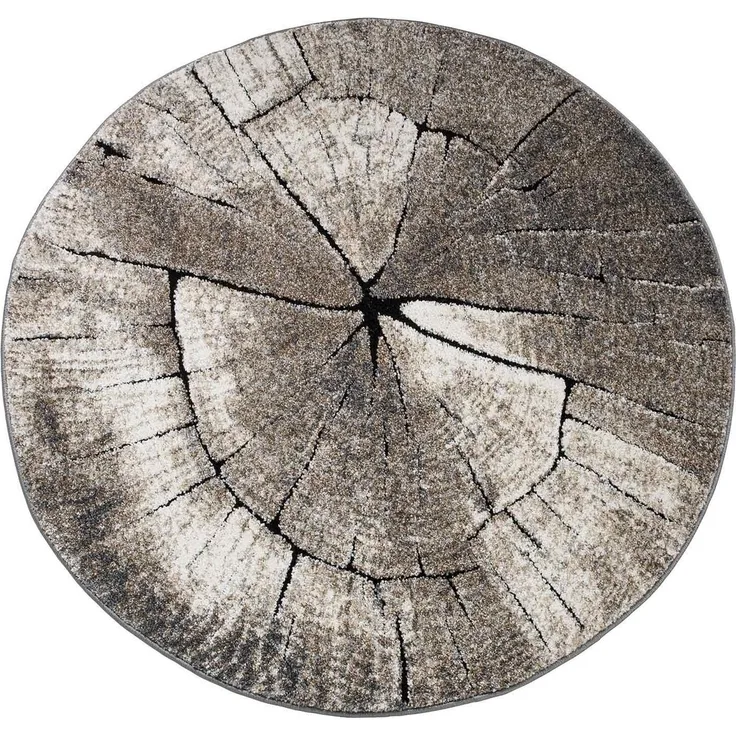 merinos Teppich CARRARA, Natur, Ø 120 cm, Polypropylen, Motiv, rund, Höhe: 13 mm