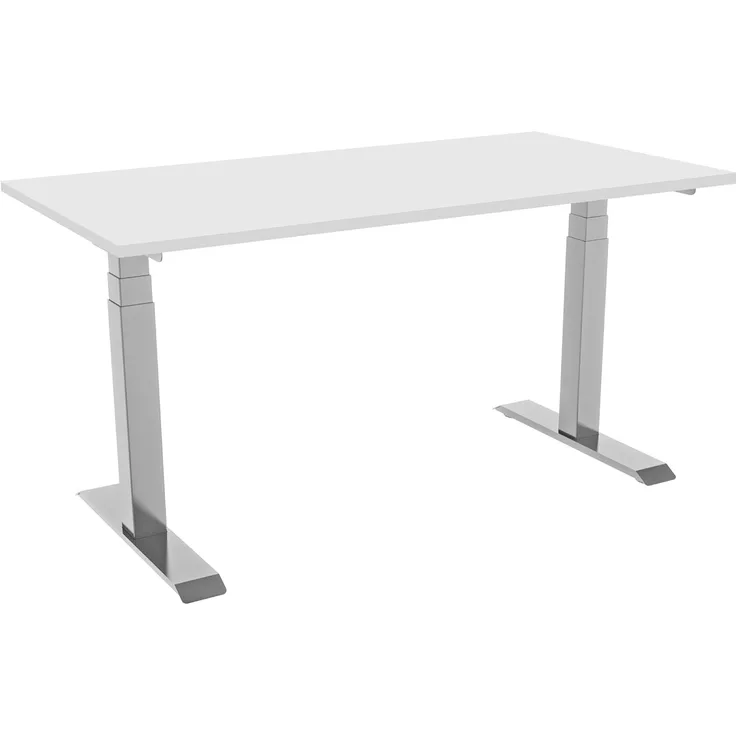 celexon elektrisch höhenverstellbarer Schreibtisch Professional eAdjust-58123 - weiß, inkl. Tischplatte 125x75 cm