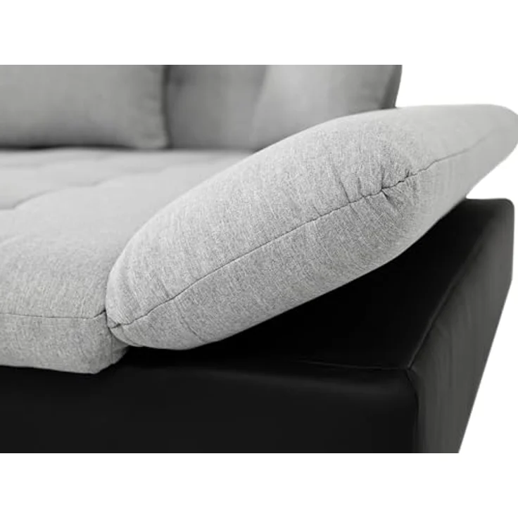MIRJAN24 Ecksofa Montana, L-Form mit regulierbaren Armlehnen, Microfaser Spirit Taupe – Bild 6