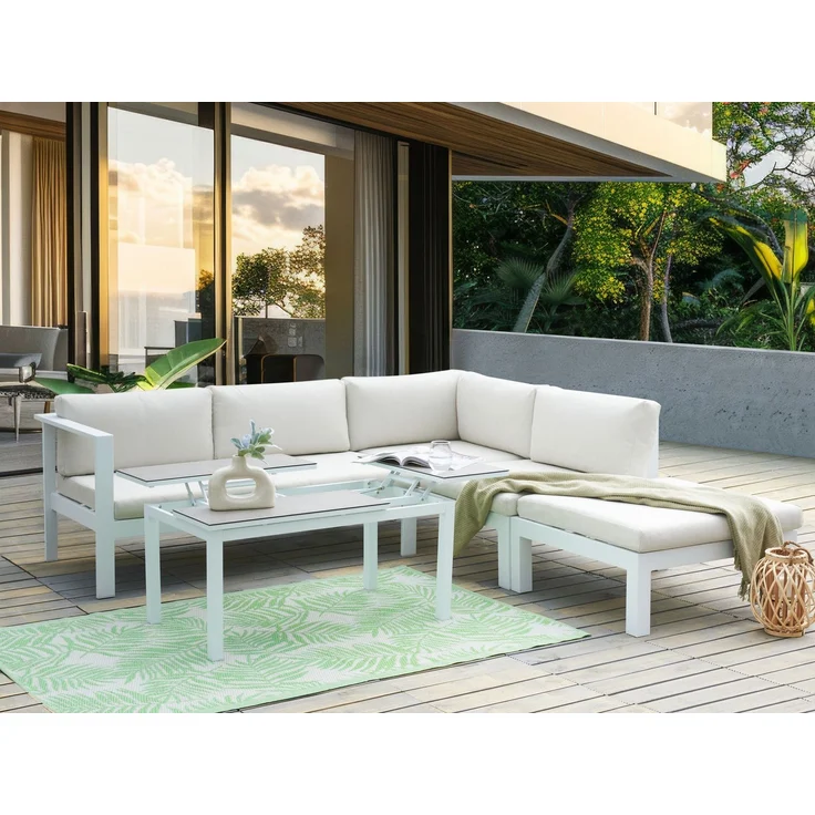Lounge Set MESSINA Metall Cremeweiß – Bild 3