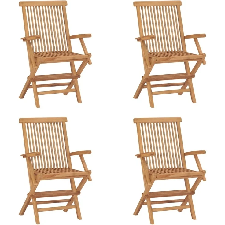 vidaXL Klappbare Gartenstühle 4 Stk. Massivholz Teak 3096593 – Bild 1