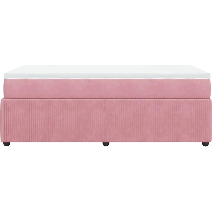 vidaXL Boxspringbett mit Matratze Rosa 80x200 cm Samt 3285607 – Bild 8
