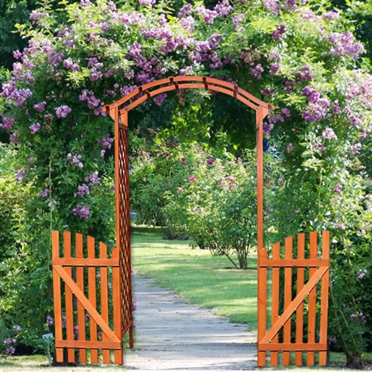 Rosenbogen Pergola Torbogen holz Rankhilfe Spalier Blumenkübel Tür Tor NEU – Bild 2