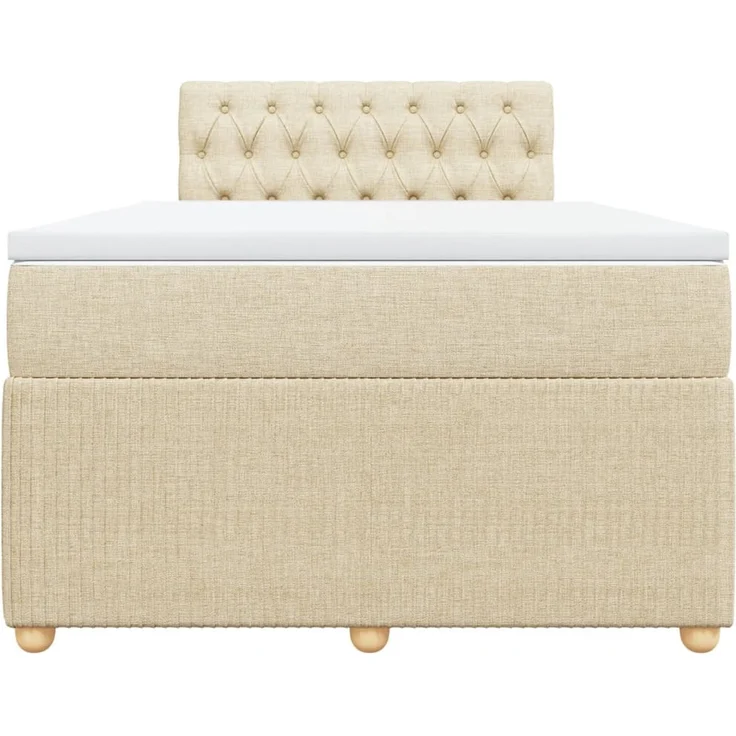 vidaXL Boxspringbett mit Matratze Creme 120x200 cm Stoff 3289735 – Bild 6