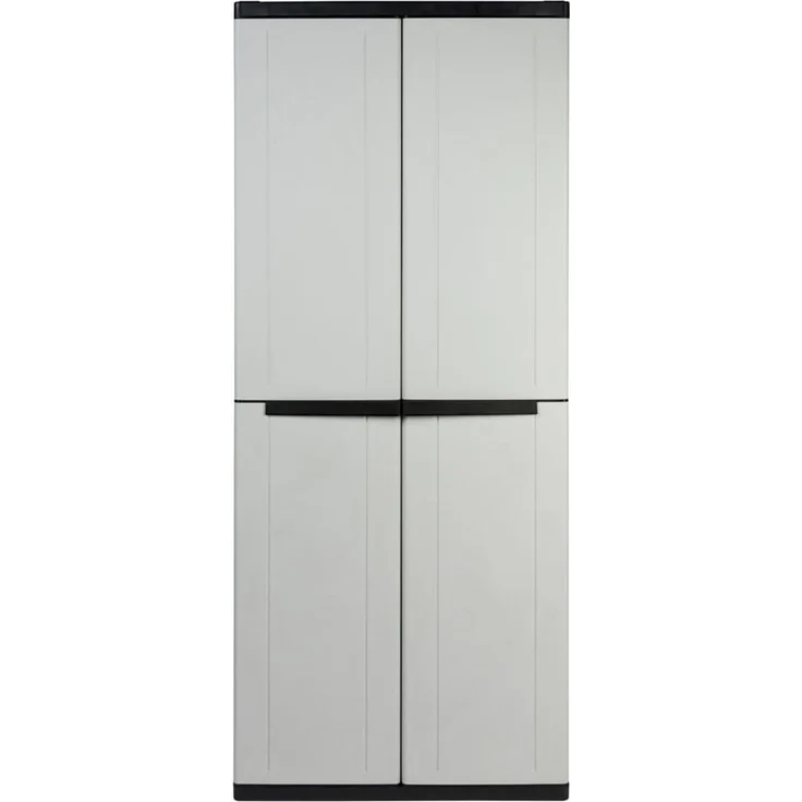 Kreher Mehrzweckschrank Kunststoffschrank 'J-Line' mit 3 Böden (Schwarz/Grau) – Bild 5