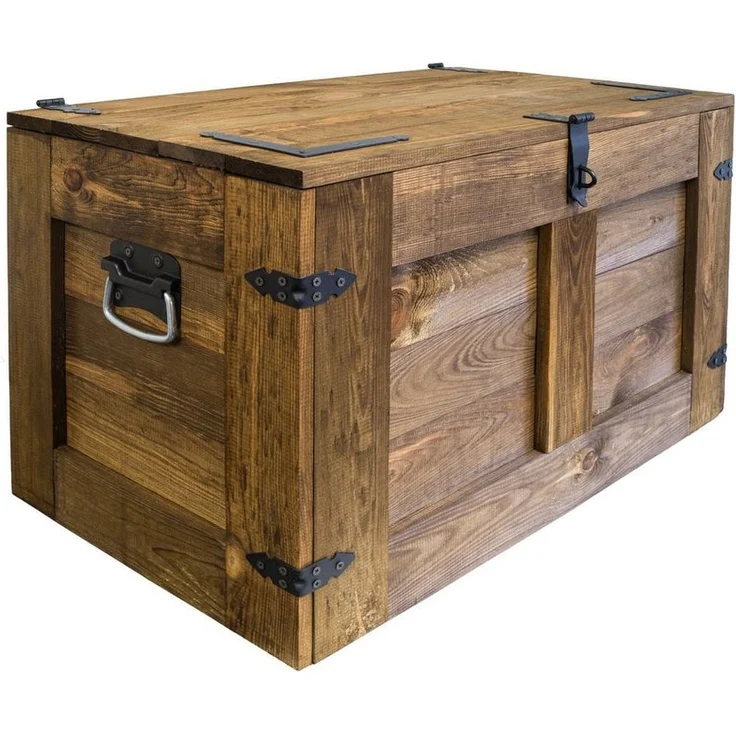 Kistenkolli Altes Land Allzweckkiste Grosse Holztruhe Oskar Palisander 80x45x47cm Schatztruhe Aufbewahrungs (Spar-Set, 1er Set) – Bild 2