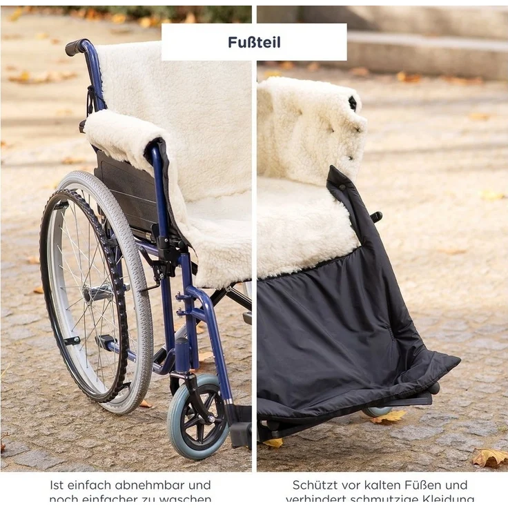 novely® Fußsack novely® KARLO PRO Fußsack Rollstuhl Filzfrei Thermofußsack Lammwolle/P, Wetterfest, Thermo-warm und Ultraweich – Bild 3