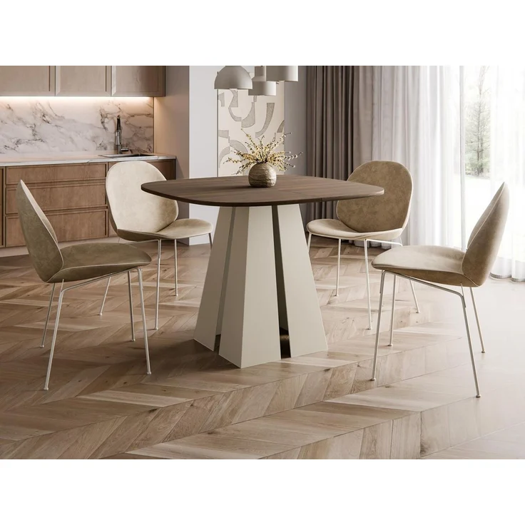 Compleo Esstisch Ø: 100cm oder 120 cm, Minimalistischer Tisch im Japandi-Stil TRENDI, Wohntrend, Metallbasis, TOP SELLLER, MADE IN EU – Bild 1