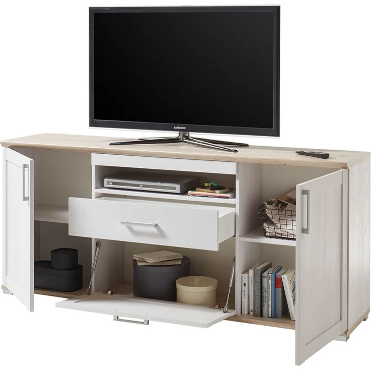 TV-Sideboard Romy / Romance, Holzwerkstoff, Holzfarben, 190 x 80 x 44 cm – Bild 3