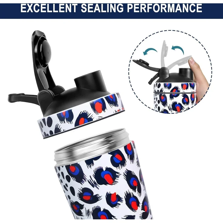 Protein Shaker Edelstahl 750ml mit Skala und Kugel Weiß BPA-frei – Bild 6